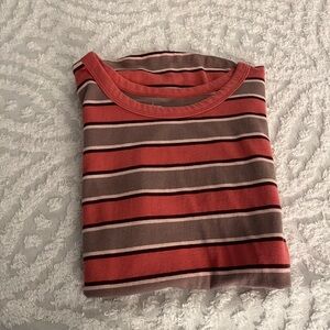 Ladies’ tee shirt in soft stripes; size medium